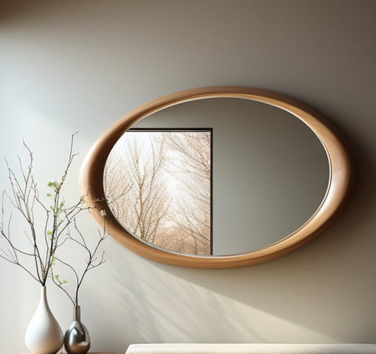 Asymmetrical Wooden Mirror Frame