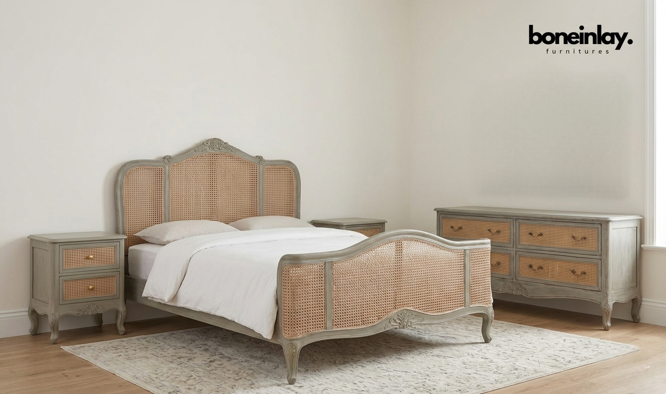 Bohemian Style Cane Bedroom set