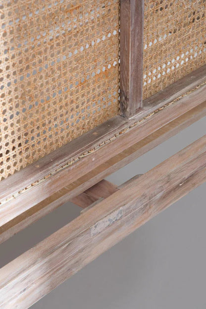 Caned wooden bed with foothead detail