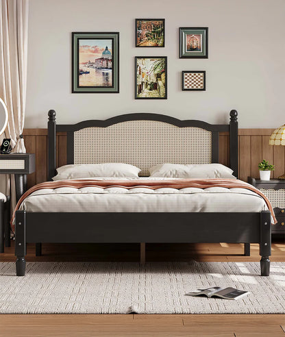 Cooper Cane Pattern Bed – Handcrafted Coastal Bedroom Style