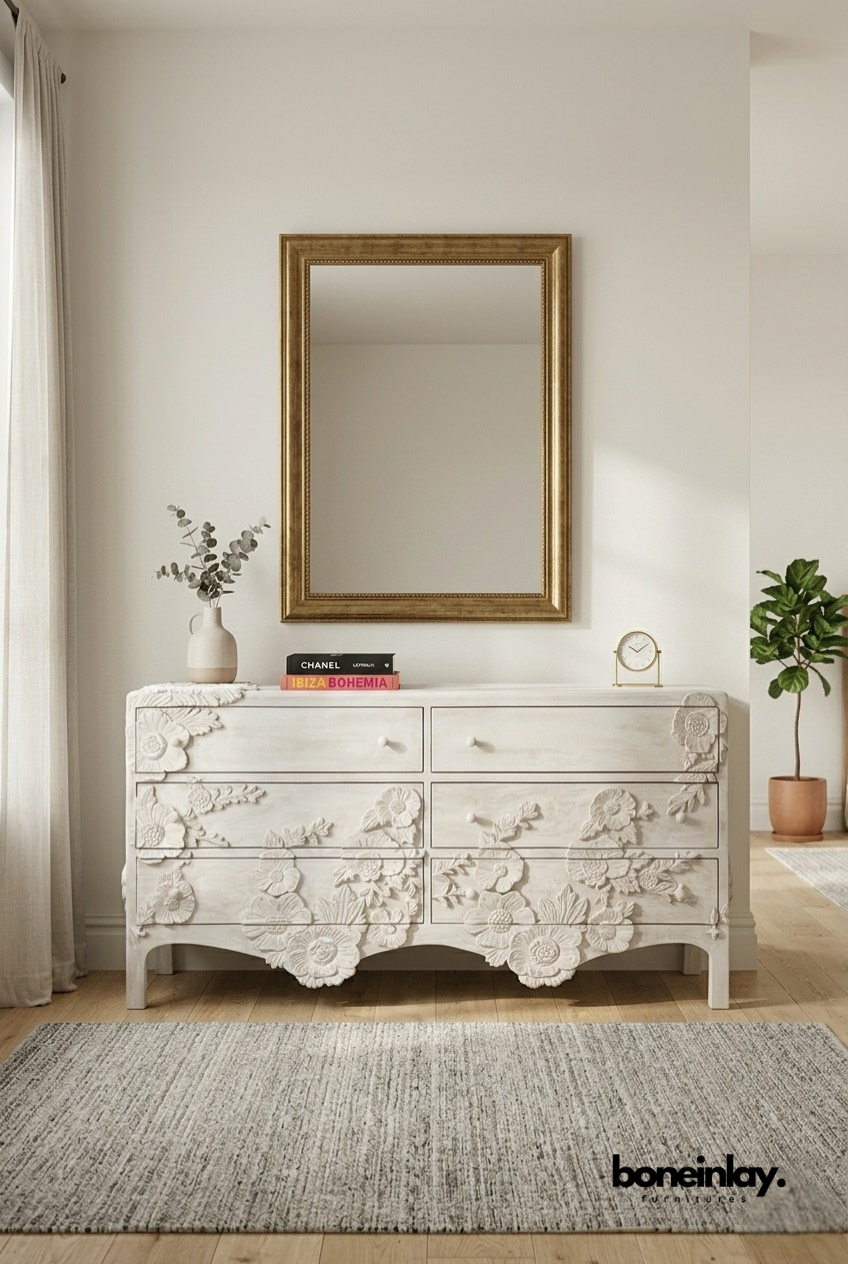 Enchantment Hand-Carved Solid Wood 6-Drawer Dresser