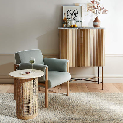 Fayette hand-carved liquor cabinet