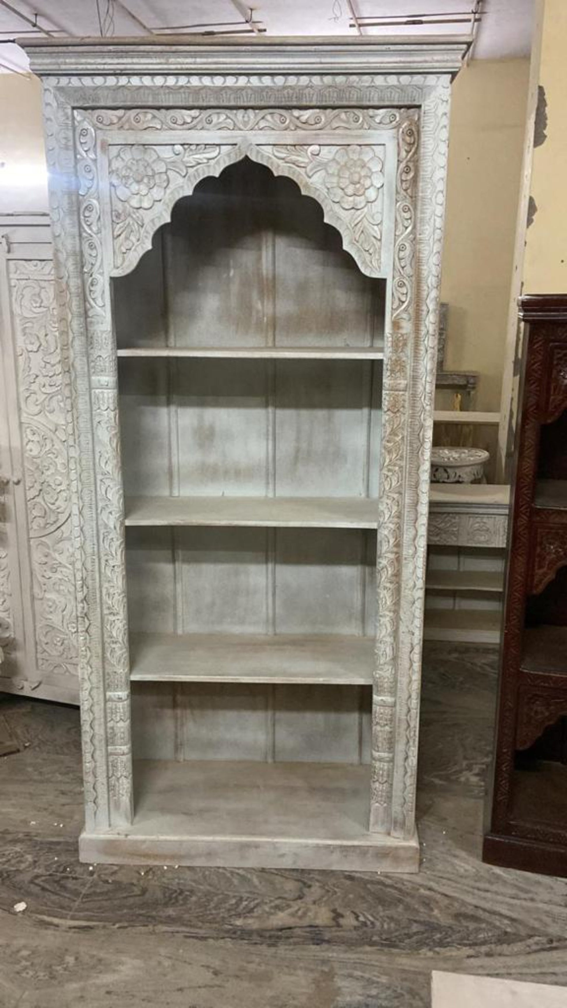 Hand Carved Flower Bookcases