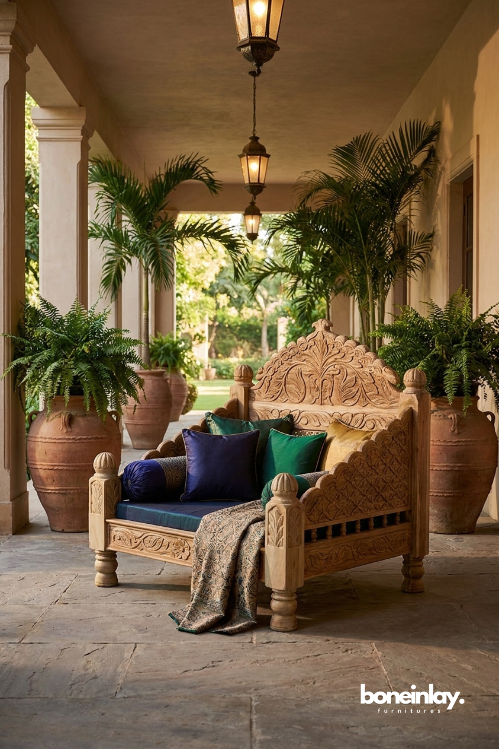 Royal Hand Carved Wooden chair Sofa with Traditional Indian Heritage Design