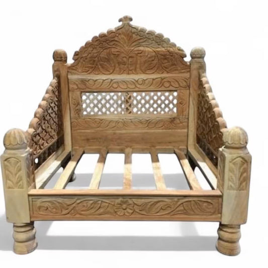 Hand Carved Wooden Boho Sofa Chair