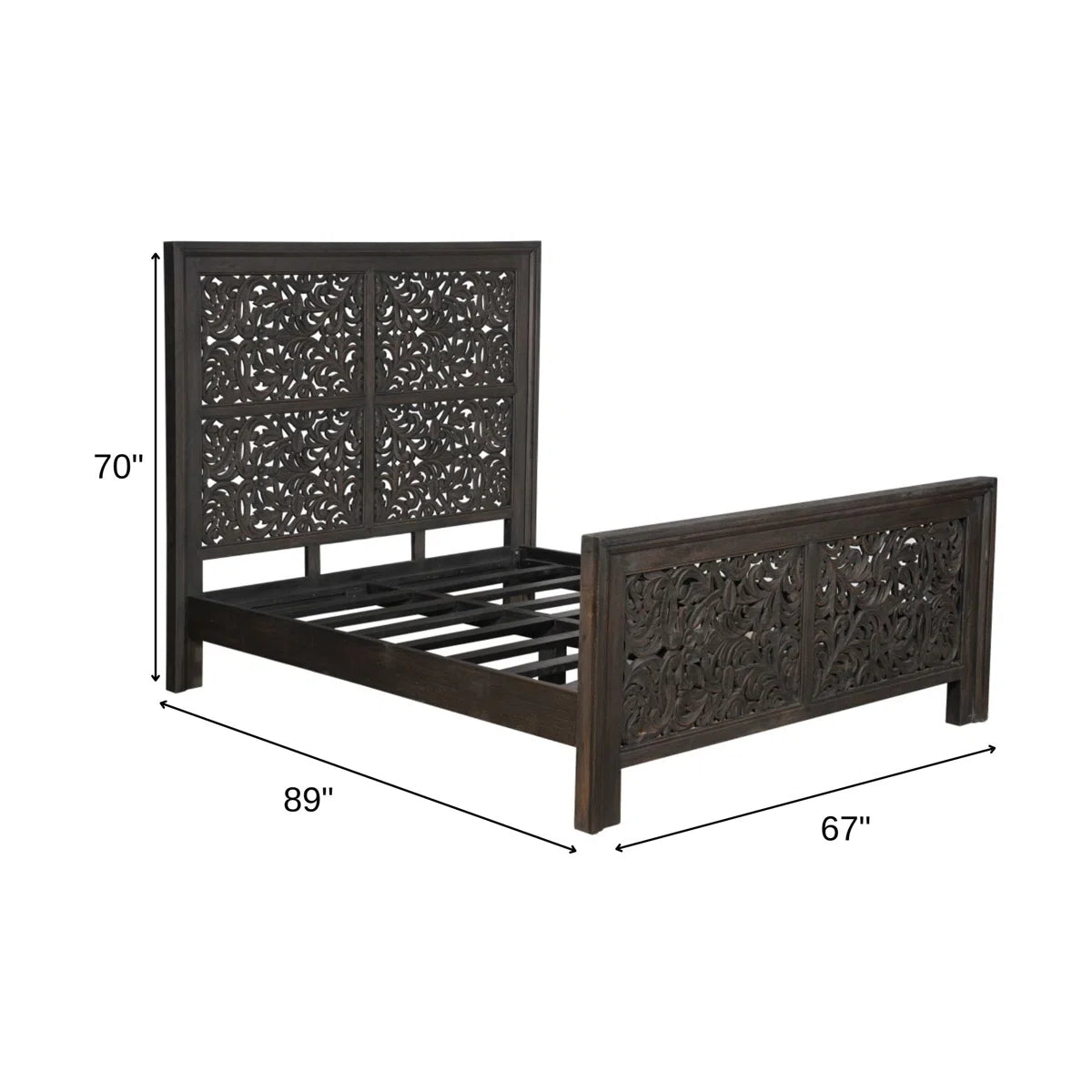 indian wooden carved bed 