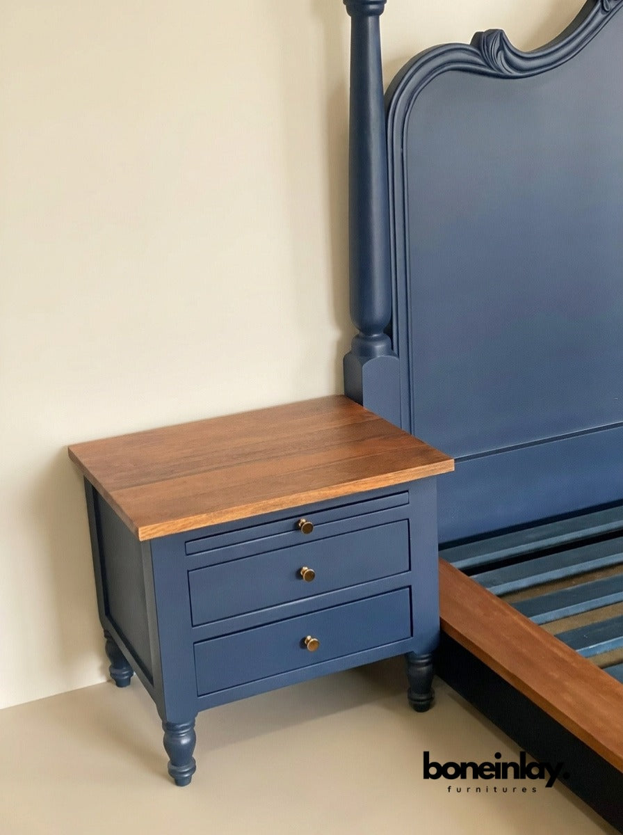 Blue Canopy 6 Pieces Bedroom Set - Two Tone Bedroom Set
