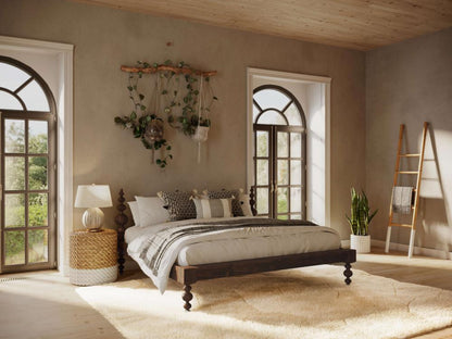 Modern Handmade Solid Wood Two Poster Platform Bed