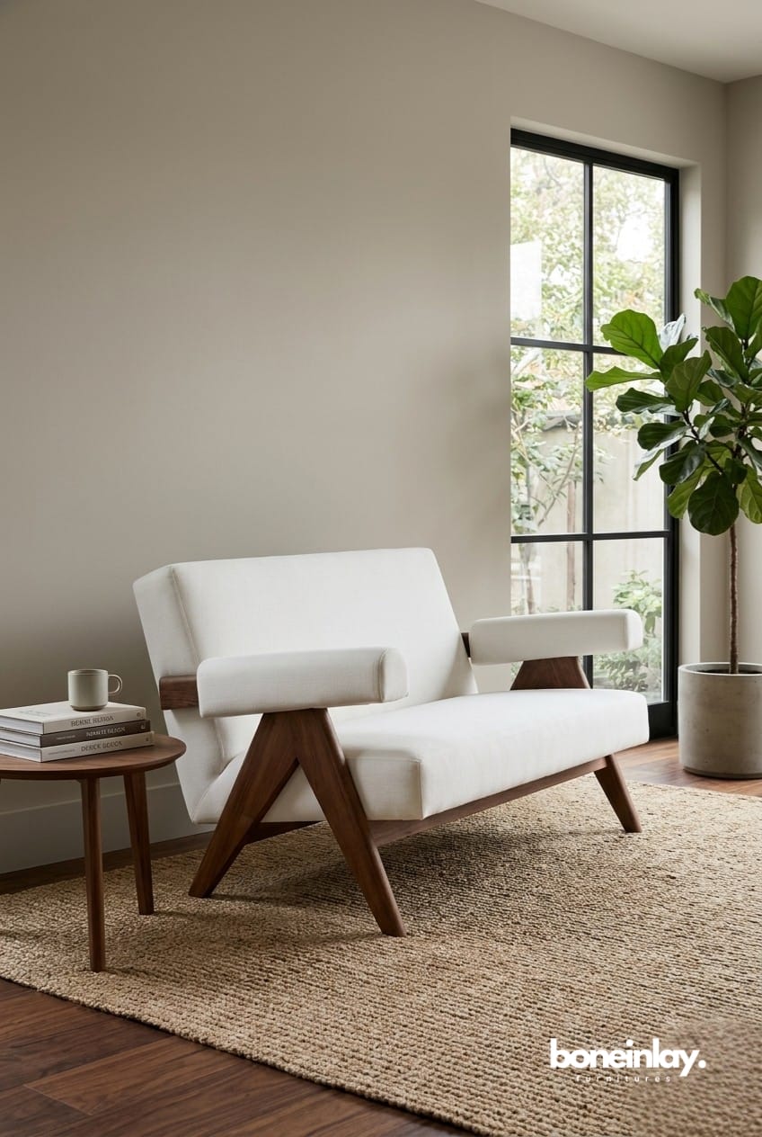 Mid-Century Modern Pierre Jeanneret Arm Sofa