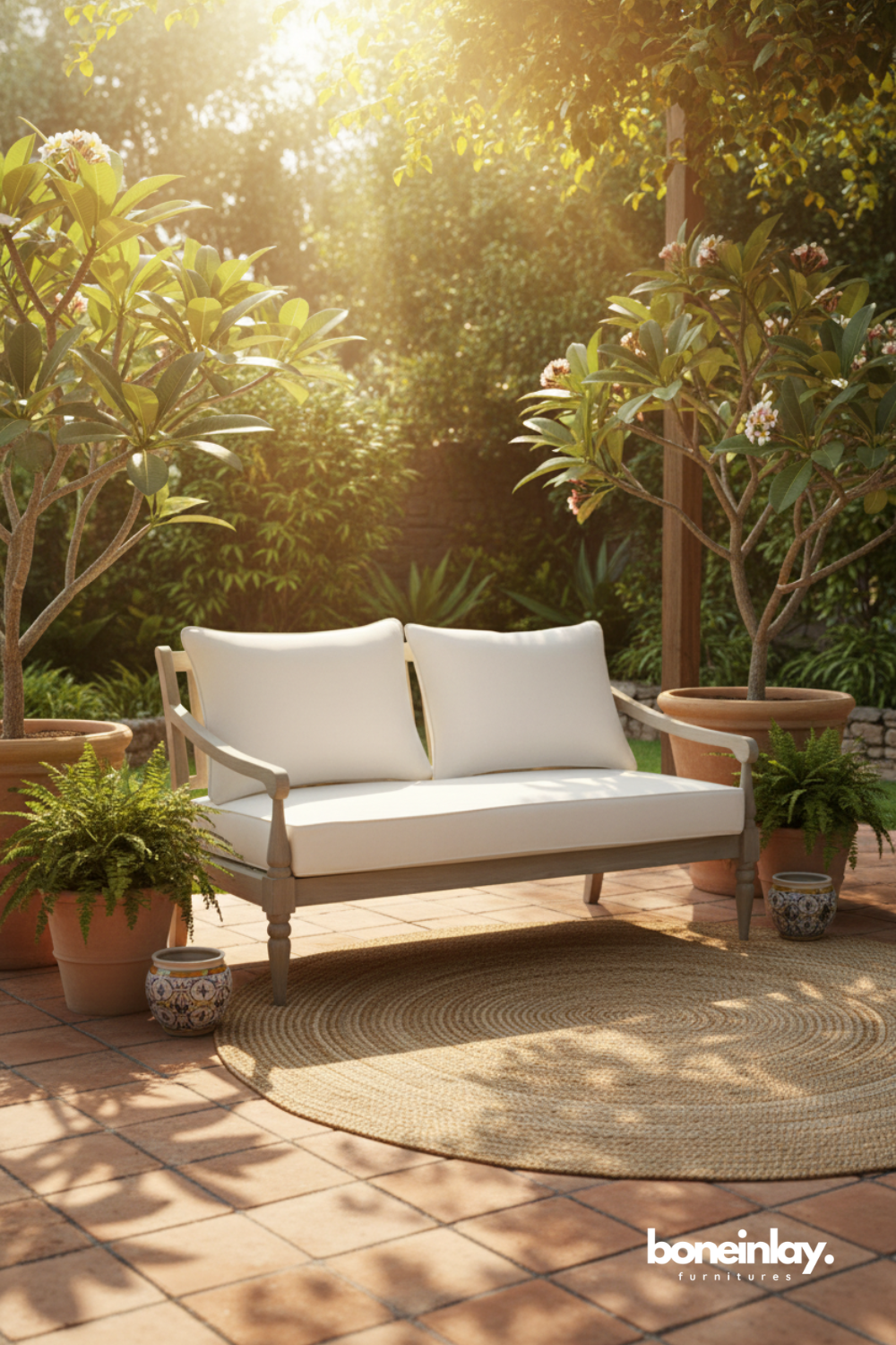 Luxury Outdoor Patio Loveseat with Cushioned Seating