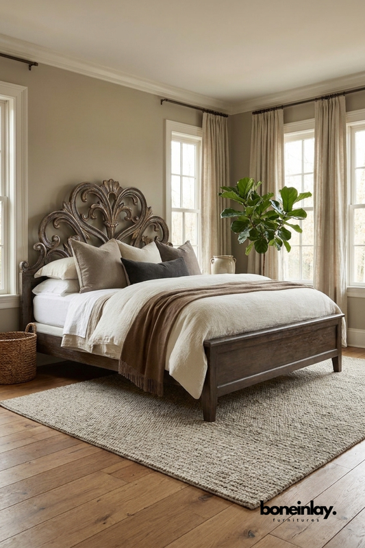 Mid-Century Wooden Headboard