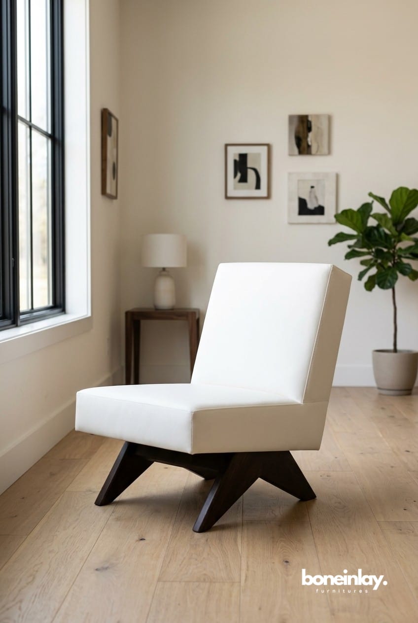 1950s Pierre Jeanneret Chandigarh Sofa Chair-Timeline Charm – Bone