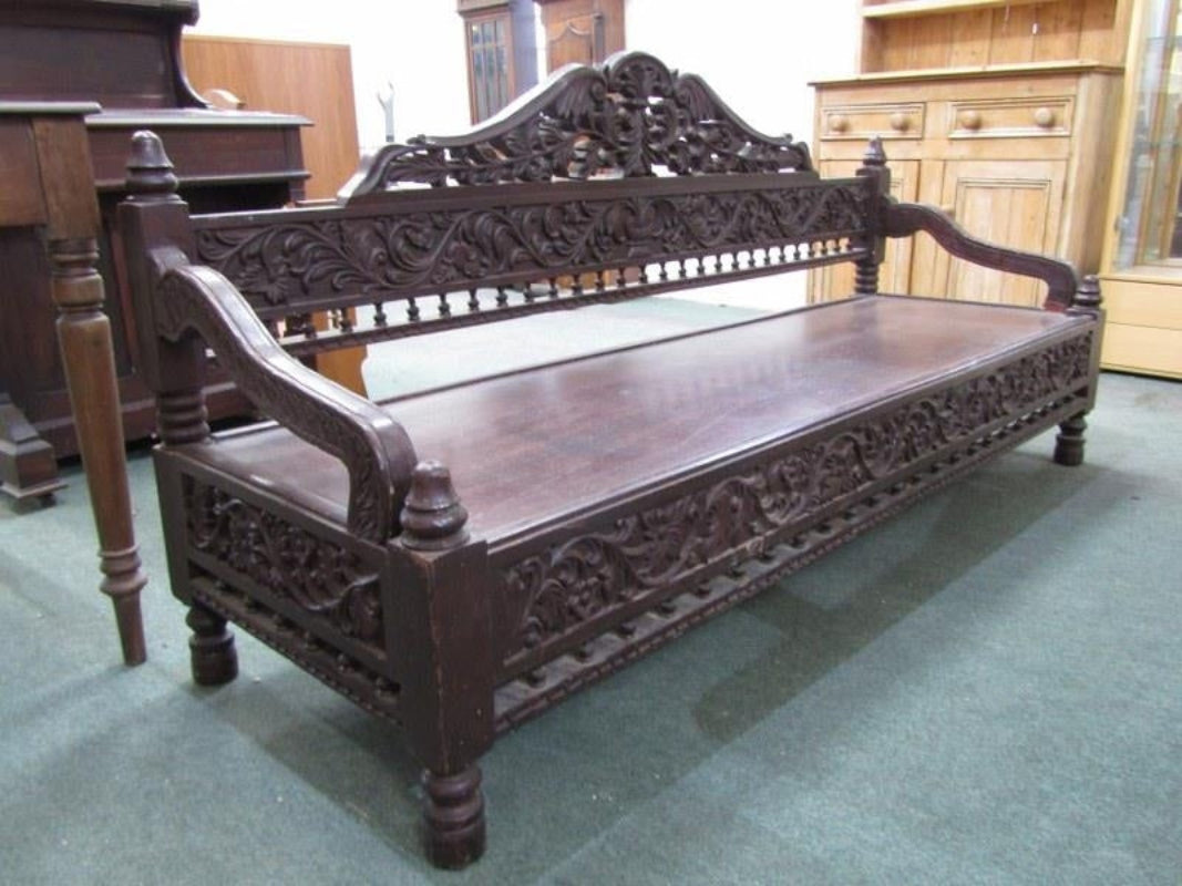 Solid wooden Dark Settee