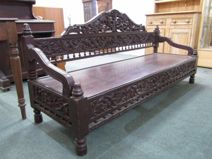 Solid wooden Dark Settee
