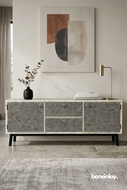 Handmade Bone inlay Media Console | Entertainment Unit