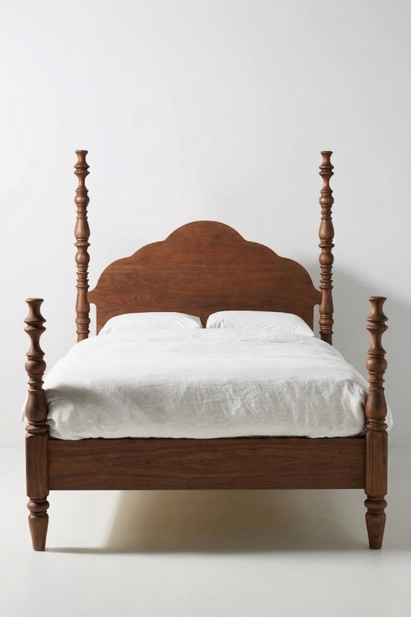 Walnut Rosalie Four poster bed