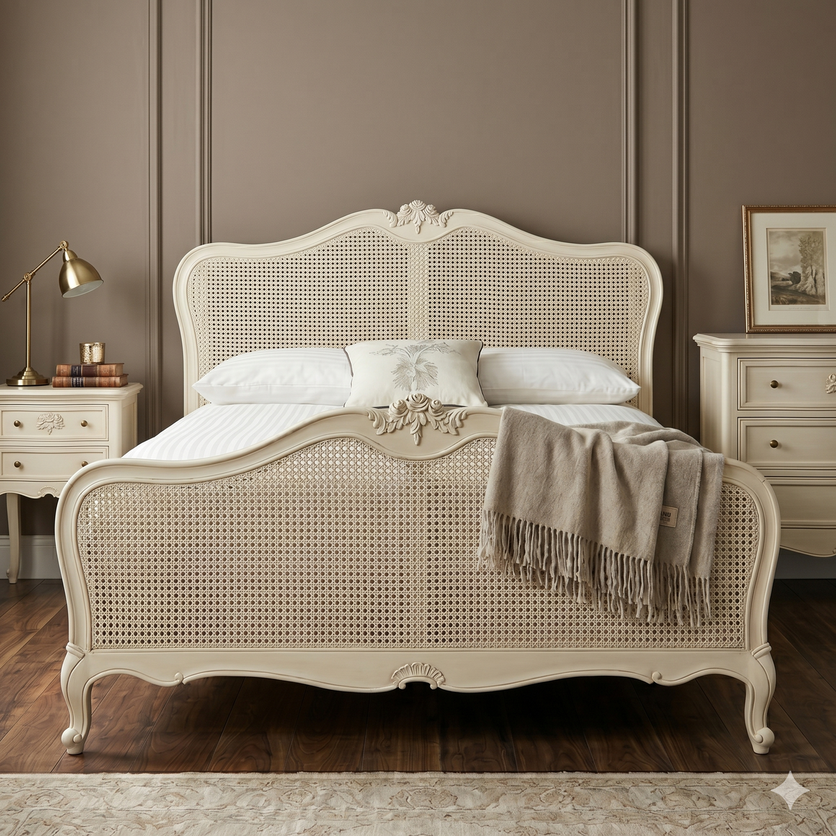 White French Design Bohemian Style Carved Bedroom Set