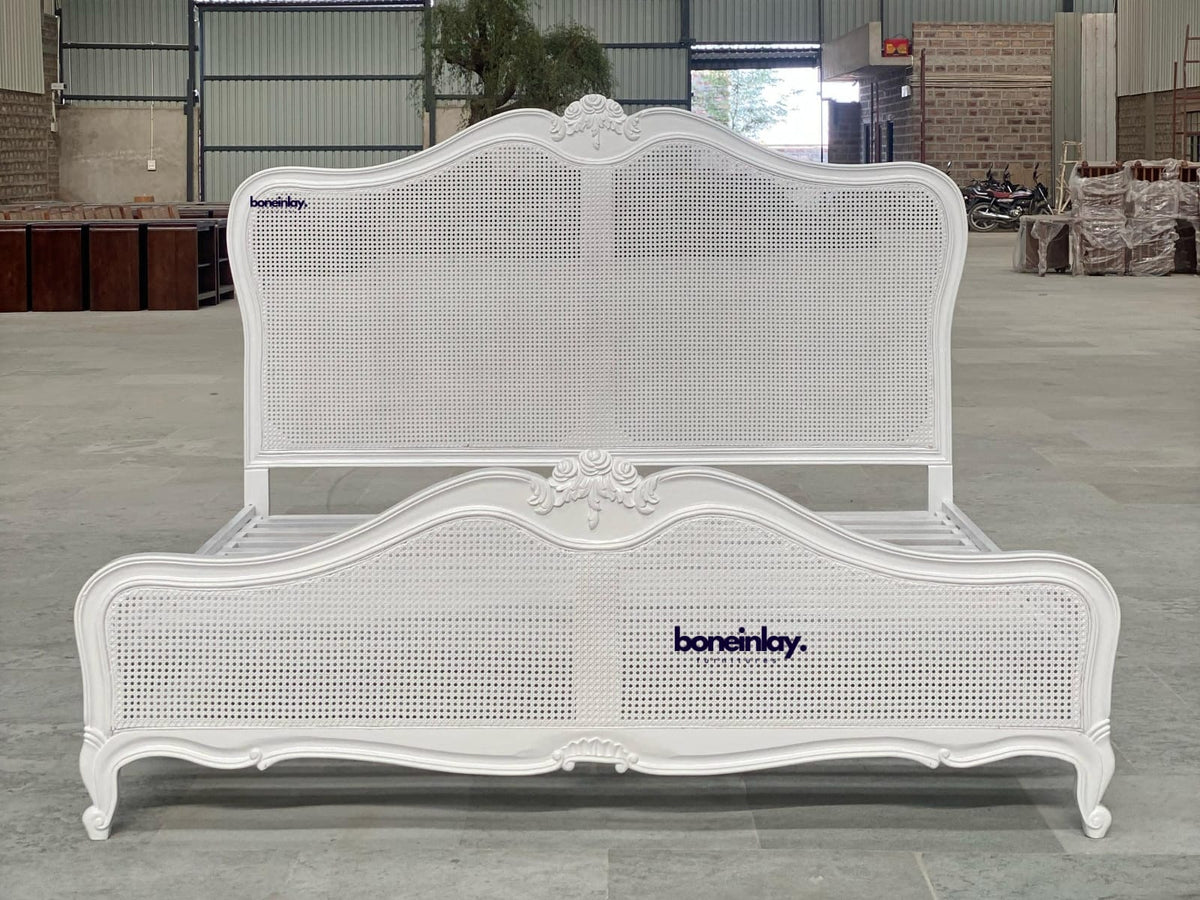 White Louis XV French Bed