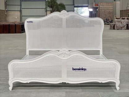 White Louis XV French Bed