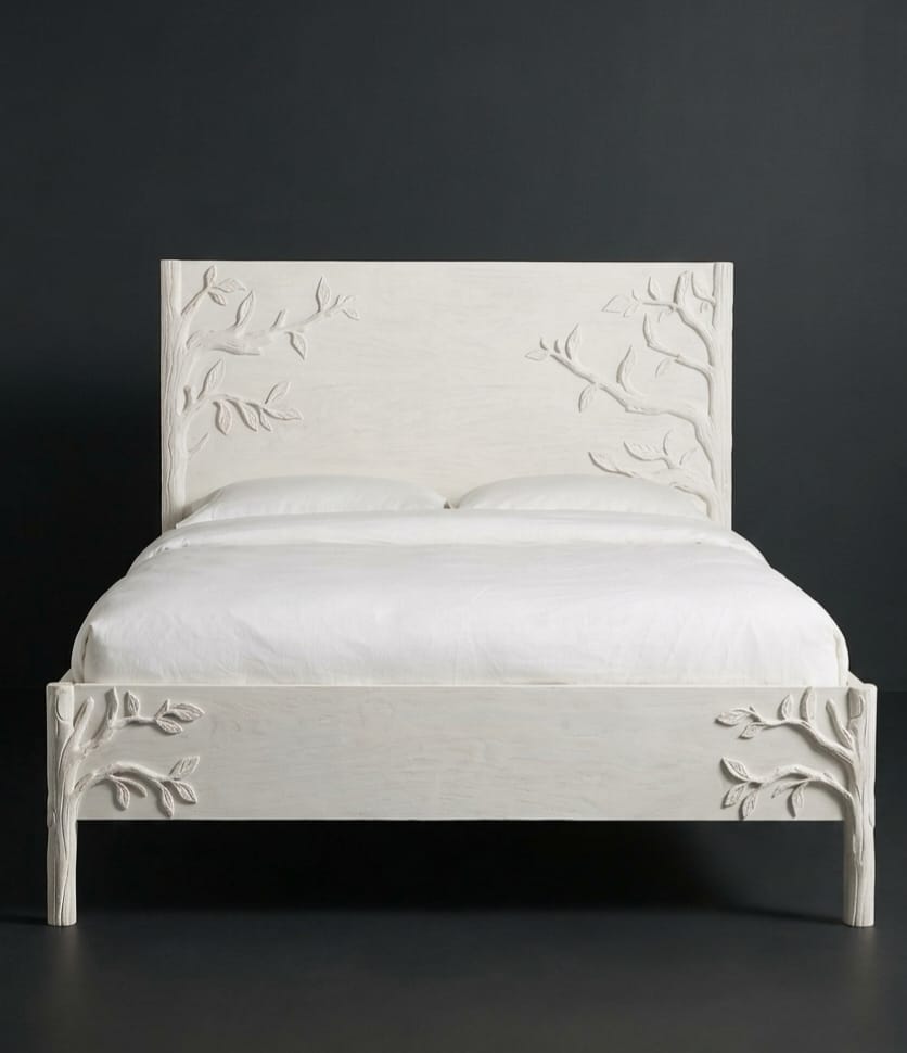 White Rustic anthropology ornithrology Bed