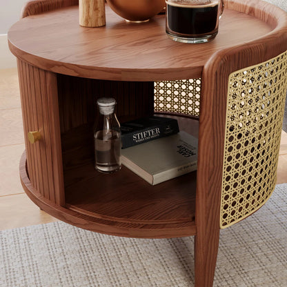 Winni Round Mango Wood Side Table 