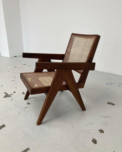 A-Shaped Pierre Jeanneret 1955 Cane Office Chair Chair - Bone Inlay Furnitures