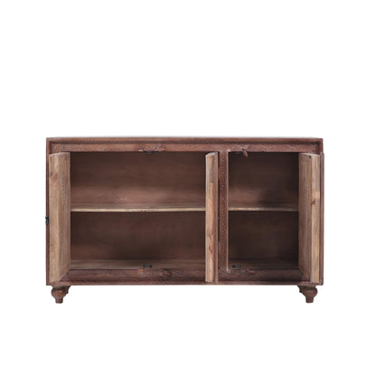 Artisan - Carved Wooden Sideboard Cabinet | Black Distressed Buffet Table Buffet & Sideboard - Bone Inlay Furnitures