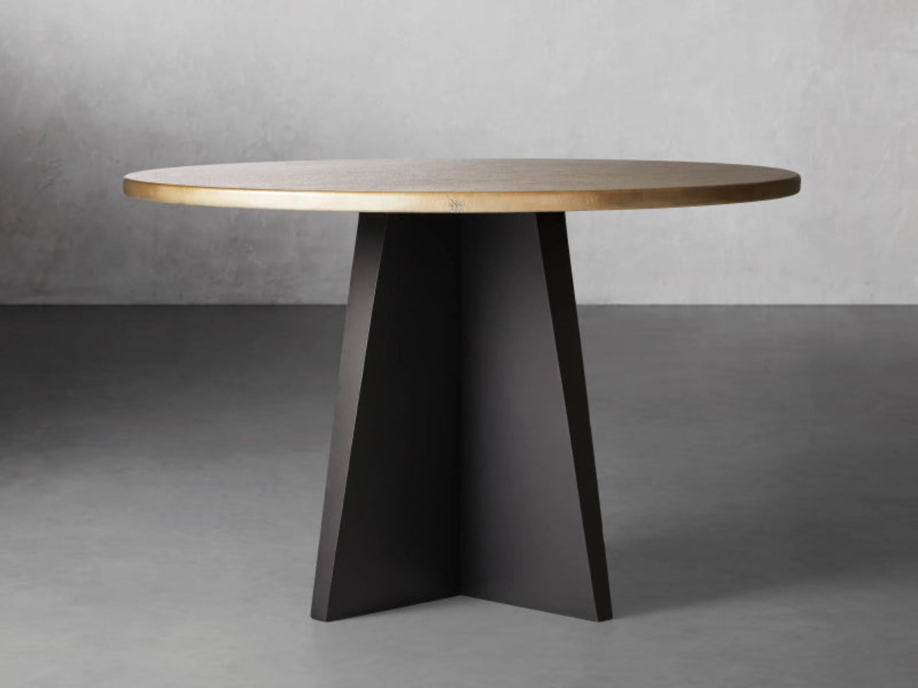 Artisan - crafted Metal Round Dining Table With Vertex Base Dining Table - Bone Inlay Furnitures