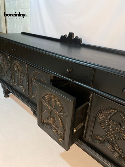 Artistic Menagerie Dresser - Exotic Hand Carved Master Bedroom Storage Dresser - Bone Inlay Furnitures