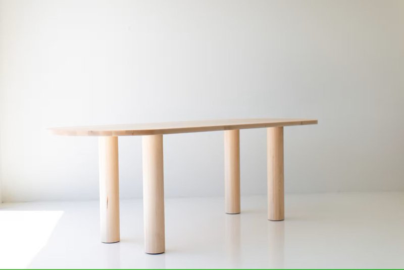 Beautifully Handcrafted Modern Wooden Oval Dining Table Dining table - Bone Inlay Furnitures