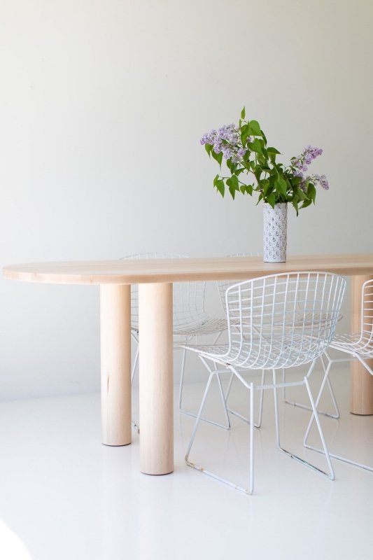 Beautifully Handcrafted Modern Wooden Oval Dining Table Dining table - Bone Inlay Furnitures