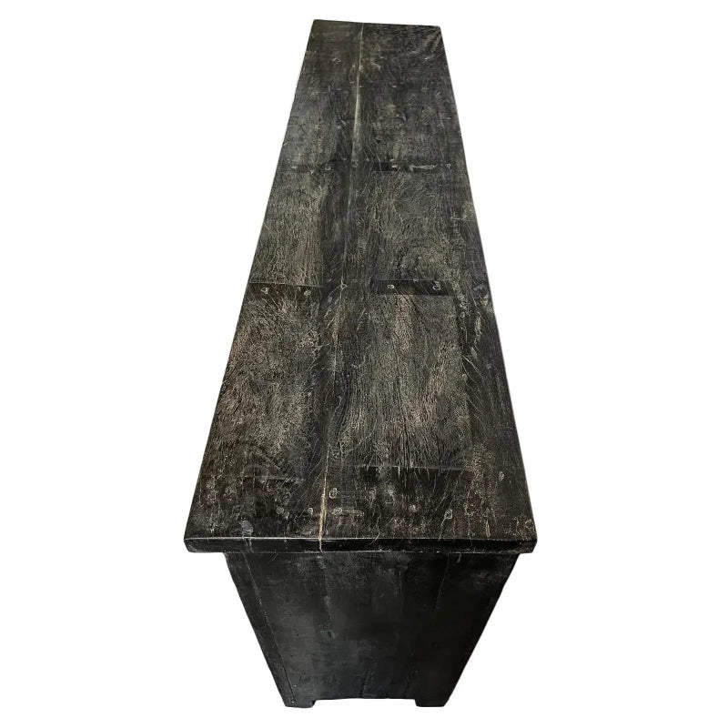 Black Solid Wood Carved Sideboard credenza - Bone Inlay Furnitures