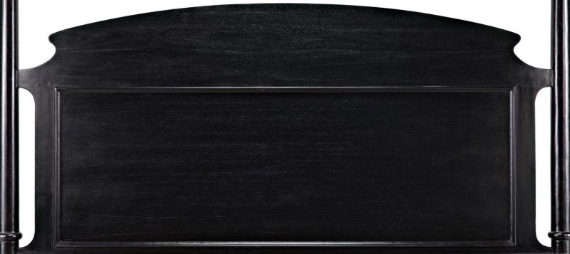 Black Wooden Handmade Four Poster Bed Beds & Bed Frames - Bone Inlay Furnitures