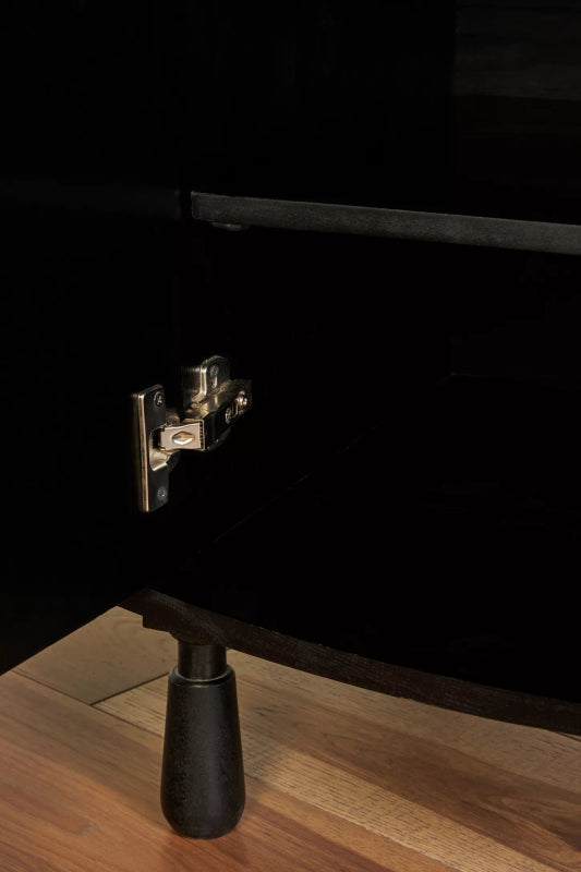 Black Wooden Handmade Media Console Table with Storage Media Console Table - Bone Inlay Furnitures