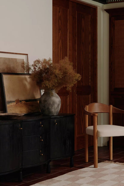 Black Wooden Handmade Media Console Table with Storage Media Console Table - Bone Inlay Furnitures