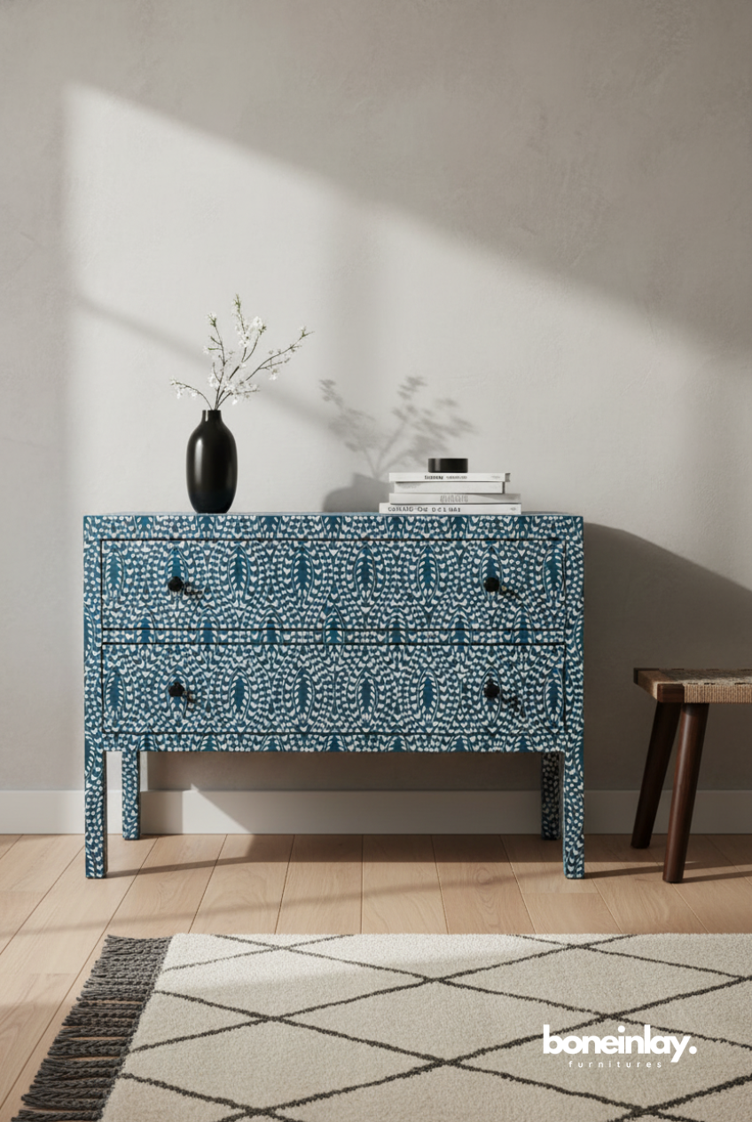 blue dresser