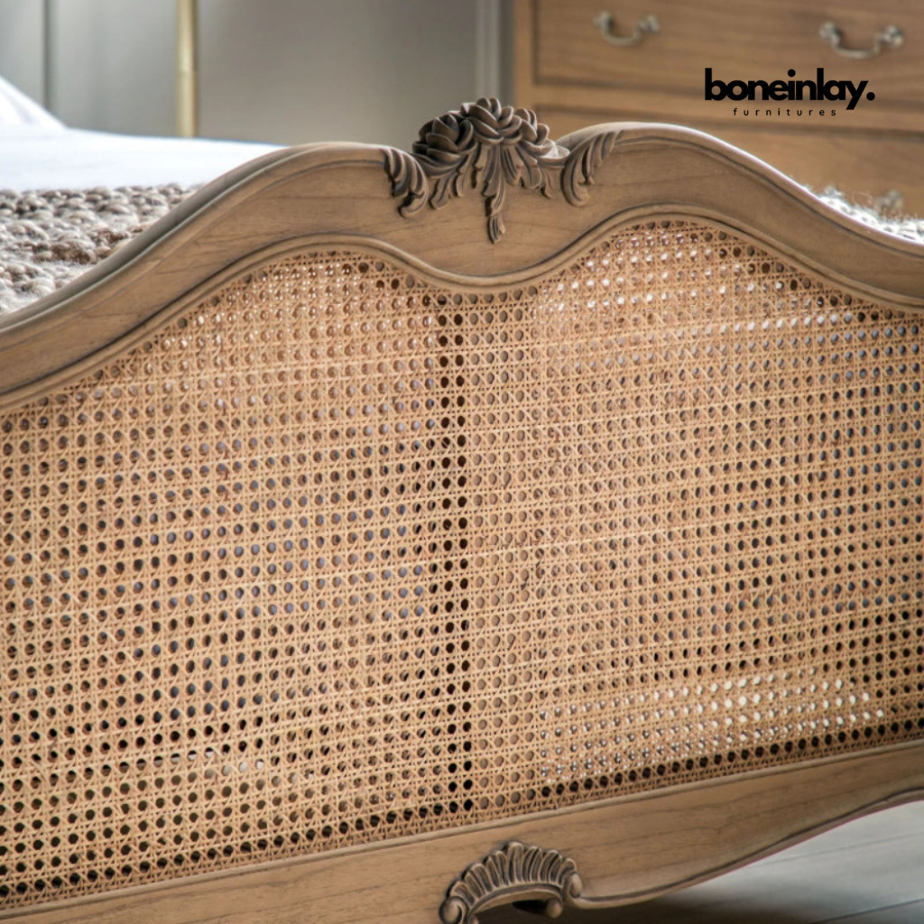 bohemian carved footboard