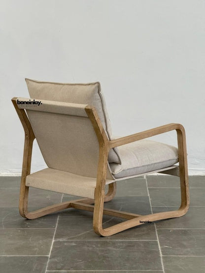 Boho Handmade Designer Inspired Solid Wood Upholstered Cafe Chair Armchair - Bone Inlay Furnitures