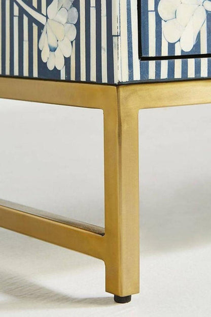 Handmade Ada Inlay Six-Drawer Dresser | Storage Unit Gray