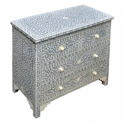 Bone Inlay Grey Chest Of Drawers