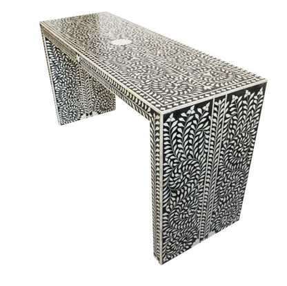 Handmade Long Work Desk console table - Bone Inlay Furniture