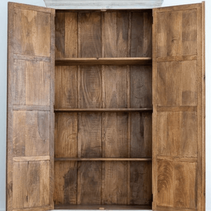 Charika Hand Carved Solid Wood Armoire – French Country Bedroom Storage Wardrobe Armoire - Bone Inlay Furnitures