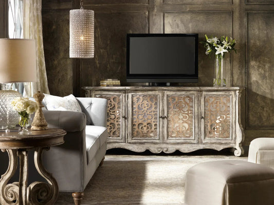 Chatelet Wide Four Door Wooden Sideboard Cabinet Sideboard Cabinet - Bone Inlay Furnitures
