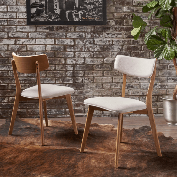 Chazz Mid Century Fabric Dining Chairs | Modern & Contemporary Accent Chairs | Nautical & Coastal Side Chairs - Bone Inlay Furnitures