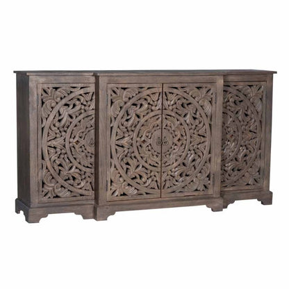 Chic Hand - Carved White Buffet | Solid Wood Sideboard for Dining Room Buffet - Bone Inlay Furnitures