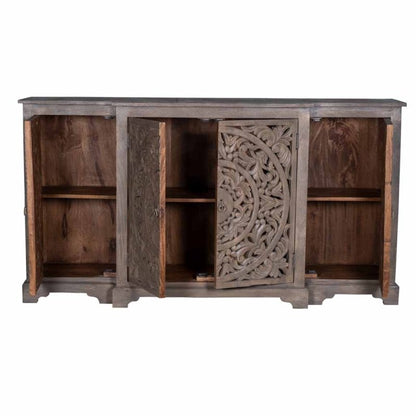Chic Hand - Carved White Buffet | Solid Wood Sideboard for Dining Room Buffet - Bone Inlay Furnitures