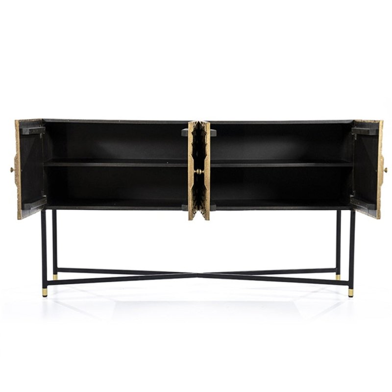 Chic Handmade Embossed Metal Sideboard Brass Legs Cabinet Buffet & Sideboard - Bone Inlay Furnitures