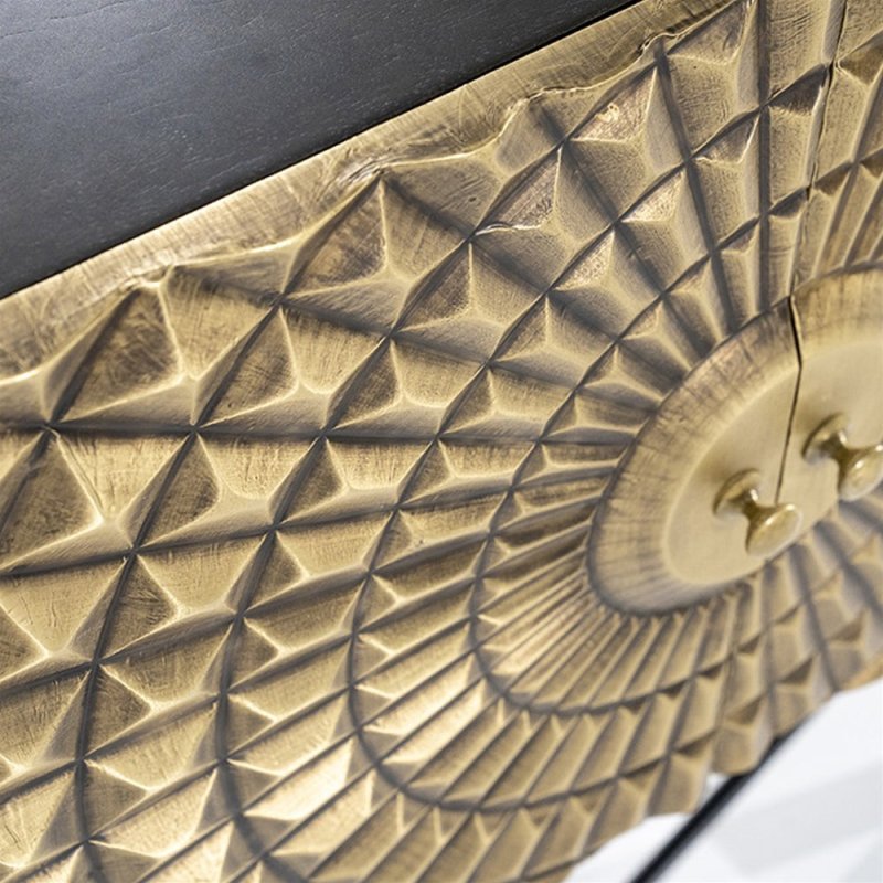 Chic Handmade Embossed Metal Sideboard Brass Legs Cabinet Buffet & Sideboard - Bone Inlay Furnitures