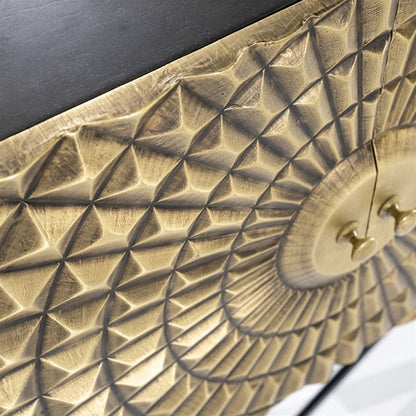 Chic Handmade Embossed Metal Sideboard Brass Legs Cabinet Buffet & Sideboard - Bone Inlay Furnitures