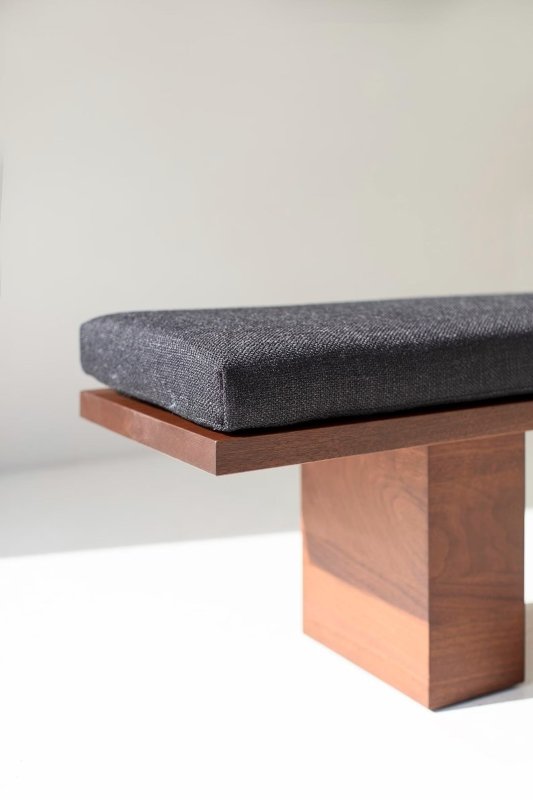 Classy Handcrafted Modern Wooden Upholstered Bench Bench - Bone Inlay Furnitures